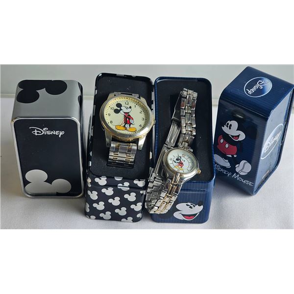 Disney Mickey Mouse Men's and Women's Watches with Original Tins