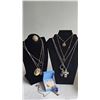 Image 1 : Necklaces, Brooch, and Sterling Silver Pendant