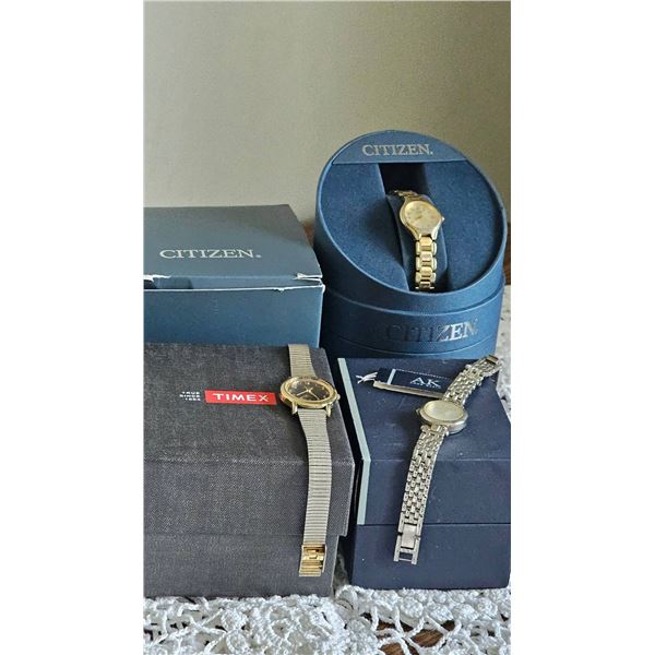 3 Ladies’ Watches: Citizen, Timex, Anne Klein