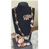 Image 1 : Costume Jewellery Lot: Watches, Elephant Brooch, Beaded Necklace, Stone Pendants