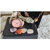 Image 2 : Costume Jewellery Lot: Watches, Elephant Brooch, Beaded Necklace, Stone Pendants