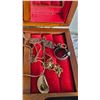 Image 4 : Jewellery Lot With Carved Wood Box, Continental Bijoux Necklace, Pearls, Rings