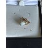 Image 3 : Siffari 14K Yellow Gold Opal Earrings, 3.24 Grams