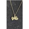 Image 2 : 10KT Gold Double Heart Pendant Necklace, 1.6 Grams