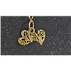 Image 3 : 10KT Gold Double Heart Pendant Necklace, 1.6 Grams