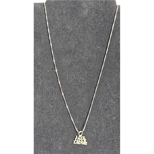 10 KT Gold Necklace with "Live Love Laugh" Pendant, 2.24g