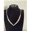 Image 10 : 34.4 Gram Sterling Silver Tri-Colour Necklace and Earring Set