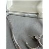 Image 7 : 34.4 Gram Sterling Silver Tri-Colour Necklace and Earring Set