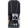 Image 1 : Sterling Silver and Turquoise Jewellery Set, 58.59g