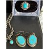 Image 2 : Sterling Silver and Turquoise Jewellery Set, 58.59g