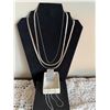 Image 1 : Sterling Silver Necklace Lot, Two Chains, and Argenti Stud Earrings