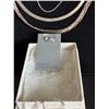 Image 2 : Sterling Silver Necklace Lot, Two Chains, and Argenti Stud Earrings