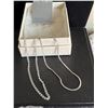 Image 3 : Sterling Silver Necklace Lot, Two Chains, and Argenti Stud Earrings