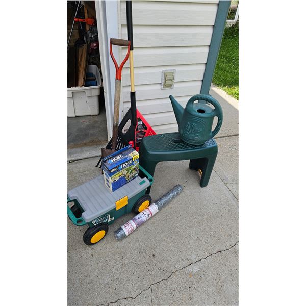 Garden Tools, Hose, Watering Can, Cart & Wire