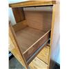 Image 3 : Oak Four-Drawer Vertical Filing Cabinet with Brass Hardware