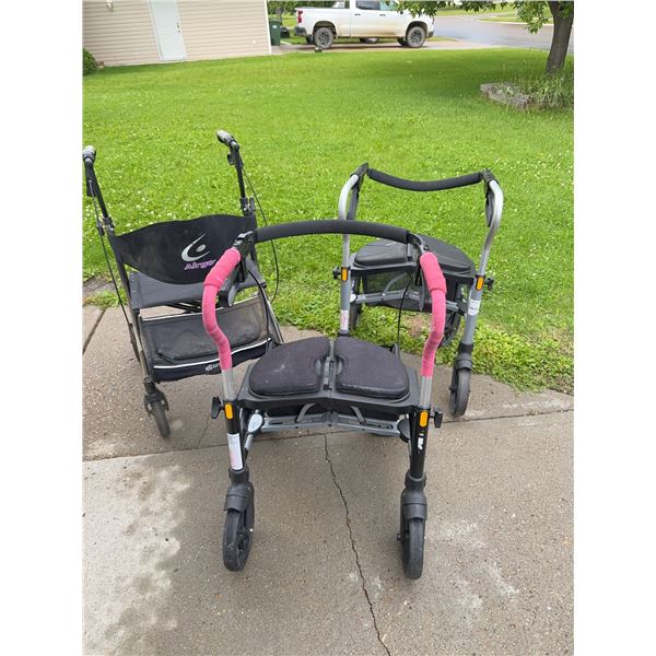 3 Adult Rollator Walkers - Airgo and Drive