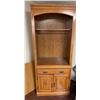 Image 1 : Wood Veneer Hutch with Upper Shelf and Storage Cabinet