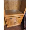 Image 3 : Wood Veneer Hutch with Upper Shelf and Storage Cabinet