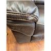 Image 2 : Brown Leather Reclining Sofa With Contrast Stitching