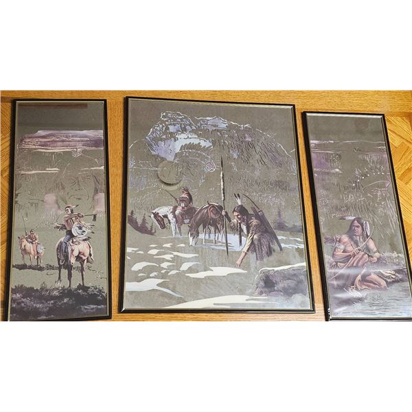 Framed Native American-Inspired Prints Set of 3