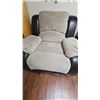 Image 1 : Oversized Faux Leather and Microfiber Armchair