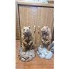 Image 3 : Resin Deer and Bear Statues with Two-Door Wooden Cabinet