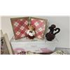 Image 3 : Decorative Lot With Mirror, Art, Bedding, Bear, and Collectibles