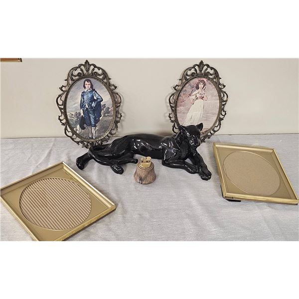 Black Panther Ceramic Figurine, Victorian Frames, Lighter