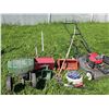 Image 1 : Lawn Care Tools Lot With Craftsman Lawnmower And Spreaders