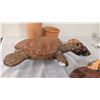 Image 2 : Lot: Clay Turtle, 2 Doulton Lambeth Planters, 2 Wall Masks