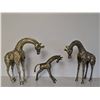 Image 1 : 3 Embossed Brass Giraffe Figurines
