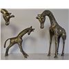 Image 3 : 3 Embossed Brass Giraffe Figurines