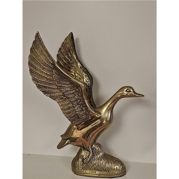 Solid Brass Flying Goose Figurine Statue