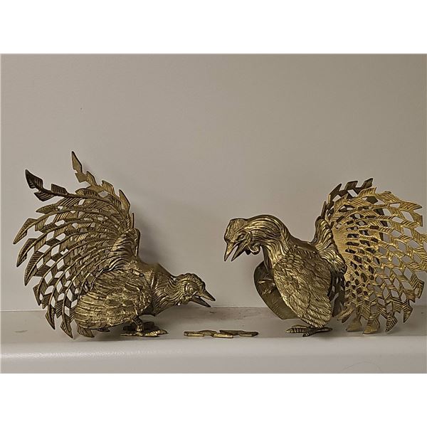 Brass Pheasant Bird Figurines
