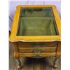 Image 3 : Wood And Glass Display Side Table With Two Drawers