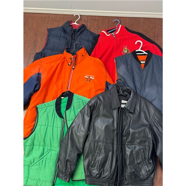 Vintage Men’s Jackets and Vests Lot Featuring Converse, NHL, GAP