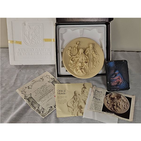 Studio Dante di Volteradici Toscana Italia Relief Plaque with COA