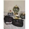 Image 1 : 2 Patchwork Leather Bags, 2 Table Lamps, Perfume, and Wallet
