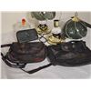 Image 2 : 2 Patchwork Leather Bags, 2 Table Lamps, Perfume, and Wallet