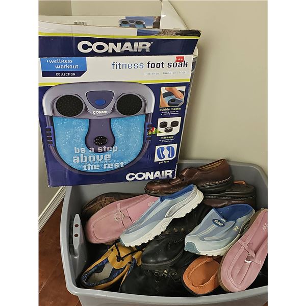 Shoes and Conair Fitness Foot Soak