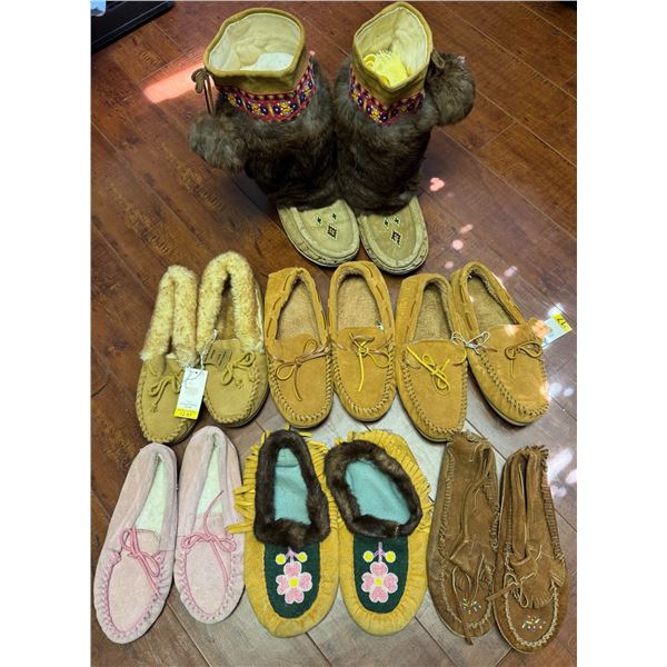 Handmade Indigenous Leather and Fur Moccasins and Mukluks
