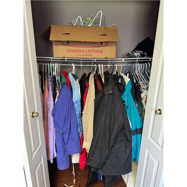 Jackets, Shirts, and Hangers Closet Lot