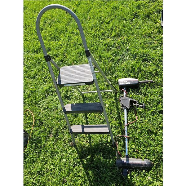 Three-Step Folding Ladder and Minn Kota Trolling Motor