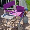 Image 1 : Purple Folding Director’s Chair with 2 Garden Stepping Stones