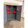 Image 2 : L1 - Uline heavy duty grey steel storage cabinet - For plastic organizing bins - w/ keys