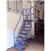 Image 1 : L1 - Canway blue rolling step ladder w/ handrails - 6' to platform