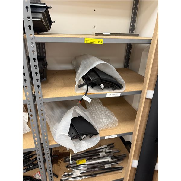 L1 - Rack & contents including brand new OEM Tesla glove boxes & windshield wiper blades
