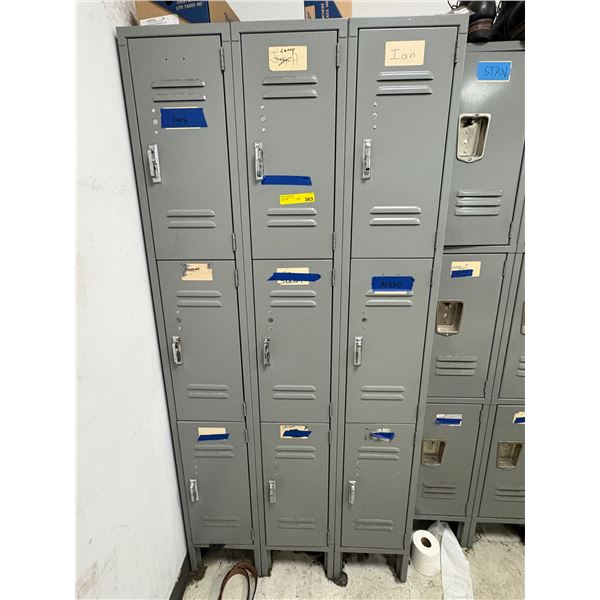 L2 - 3-Tier / 9-Door Heavy-Duty Steel Employee Storage Lockers