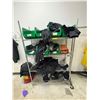 Image 1 : L2 - Uline Wire Shelving Rack with Assorted Workshop Clothes - Tesla branded and others