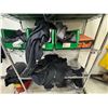 Image 3 : L2 - Uline Wire Shelving Rack with Assorted Workshop Clothes - Tesla branded and others